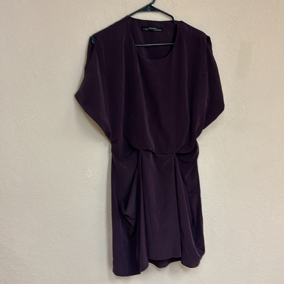 All Saints womans eggplant Purple Thea mini Dress size 8 - Picture 2 of 5
